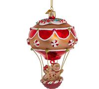 Kurt S. Adler Noble Gems™ Glass Ornament (4.75" Gingerbread Man in Hot Air Balloon NBX0031)