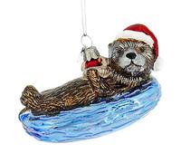 Kurt S. Adler Noble Gems Sea Otter Glass Christmas Tree Ornament NB1553
