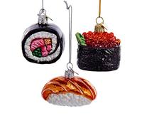 Kurt S. Adler Noble Gems™ Sushi Glass Ornaments, 3 Assorted,Christmas