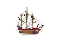 Kurt S. Adler Red Wooden Ship Ornament