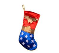 Kurt S. Adler WW7161 Wonder Woman Logo Applique Christmas Stocking, Cloth, Multicolor