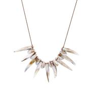 KURTCB Shark Tooth Seashell Necklace Hawaiian Tribal Ethnic Acrylic Wolf Teeth Necklace Polynesians Tui Costume Cosplay Halloween, One Size, Metal, No Gemstone