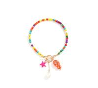 KURTCB Starfish Fish Ankle Bracelets for Women Boho Coastal Hawaiian Colorful Beaded Pearl Toggle Anklet Bracelet Summer Beachy Jewelry, Adjustable, Glass Metal, no gemstone