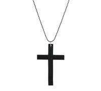 KURTCB Wooden Cross Necklace for Men Women Goth Y2k Chunky Big Cross Pendant Necklace Halloween Nun Witch Costume Christmas Christian Gifts, One Size, Wood, No Gemstone
