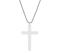 KURTCB Wooden Cross Necklace for Men Women Goth Y2k Chunky Big Cross Pendant Necklace Halloween Nun Witch Costume Christmas Christian Gifts, One Size, Wood, No Gemstone