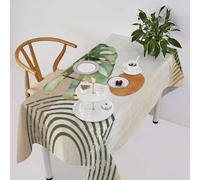 Kurtect Mid Century Table Cloth,Modern Tropical Palm Plant Green Abstract Art Print Cloth Farbic Table Covers for Dining Room Kitchen Indoor Outdoor Party Picnic Home Decor, 55x55in