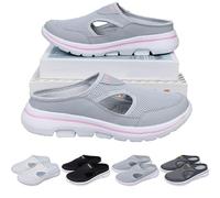 KURTIK Orthowalkway Men's Comfort Breathable Support Sports Sandals,Non Slip Orthopedic Sneakers Walking Slip On,Non Slip Breathable Orthopedic Sneakers,with Arch Support Sandals (Light Grey,40 EU)