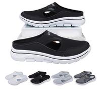 KURTIK Orthowalkway Men's Comfort Breathable Support Sports Sandals,Non Slip Orthopedic Sneakers Walking Slip On,Non Slip Breathable Orthopedic Sneakers,with Arch Support Sandals (Black,38 EU)