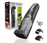 kurtmark Vacuum Beard Trimmer for Men, Rechargeable Electric Mens Beard Trimmer with Adjustable Length Comb (1-20mm), Cordless Mustache Trimmer for Men with Built-in Vacuum for Facial, Sideburns