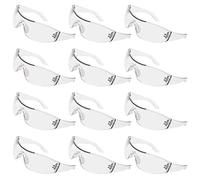 Kurtzy 12 Pack of Wrap Around Safety Glasses with Clear Lenses and Rubber Nose Grips for a Safe, Secure Fit - Personal Protective Equipment with Scratch Resistant Eyewear Lenses - PPE Safety Goggles
