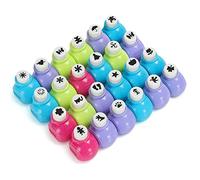 Kurtzy 24 Pack Mini Shape Paper Hole Punch Set - Plastic Multi Colour Shaper Punchers Pack - Puncher Supplies For Scrapbooking, DIY Arts and Crafting, Photo Albums and Card Making