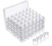 Kurtzy 3 Pack Clear Plastic Bead Storage Organiser Box (90 Jars) - Small Removable Compartment Containers with Lids - Diamond Dot Painting Beads, Jewellery, DIY Nail Art, Glitter & Embroidery