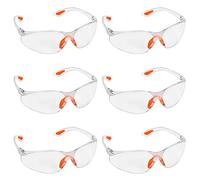 Kurtzy 6 Pack of Wrap Around Safety Glasses with Clear Lenses and Rubber Nose and Ear Grips for a Safe Fit - Personal Protective Equipment with Scratch Resistant Eyewear Lenses - PPE Safety Goggles