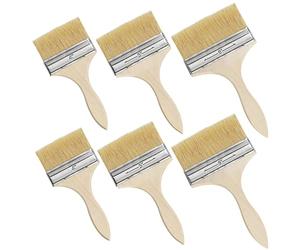 Kurtzy 6 Pack Paint Brushes Reusable - Set of 3 Brush Head Sizes 10.16-15.24cm/4-6 Inches - For Messy Jobs including Chip Painting, Silicon, Gesso, Staining, Varnishes, Glues