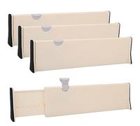 Kurtzy Adjustable Plastic Drawer Dividers (4 Pack) - 37.5 x 10cm (14.76 x 3.93 inches) - Expandable Separators/Organisers - Storage for Kitchen, Baby Bedroom, Bathrooms, Office Desk, Closet & Dresser