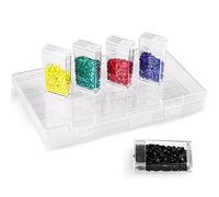 Kurtzy Clear Plastic Bead Storage Organiser Box - 12 Small Removable Compartment Containers with Lids for Diamond Dot Painting Beads, Jewellery, DIY Nail Art, Earrings, Glitter & Embroidery