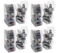 Kurtzy Clear Plastic Shoe Storage Boxes (40 Pack) - Suitable for Women's, Men's and Children's Shoes - Foldable, Corrugated and Stackable for Storage