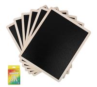 Kurtzy Double-Sided Chalkboard Set with Wooden Frames (6 Pack) - Blackboard Message Signs - Mini Tabletop Boards with Chalk - Wedding/Party Decoration