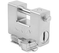 Kurtzy Heavy Duty 1kg Padlock with 5 Keys - Hardened Solid Steel Hardware Monoblock Lock - 12mm Thick Shackle - Protect Garages, Containers, Sheds, Shutters, Lockers, Gates and Warehouses