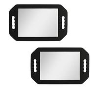 Kurtzy Lightweight Handheld Hairdressing Mirror (2 Pack) - Black Foam Handle for Barbers, Salons and Beauticians - Double Handle Viewing Mirror for Back of Head Haircuts