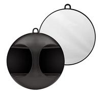 Kurtzy Lightweight Handheld Round Hairdressing Mirror - Use the Handle or Hang on the Wall for Barbers, Salons and Beauticians - Viewing Mirror for Back of the Head Haircuts and Styling