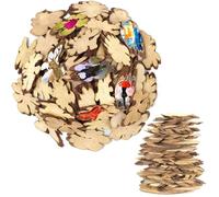 Kurtzy Natural Unfinished Wood Slice Chips (500g Pack) - Wooden Log Slices with Bark and No Hole - for DIY Arts & Crafts, Christmas Ornaments & Wedding Decorations (Design-2)