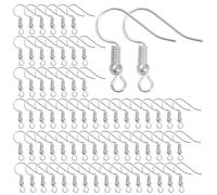 Kurtzy Silver Plated Earring Hooks (500 Pack/250 Pairs) - Hypoallergenic Fish Ear French Wires - DIY Jewellery Making Kit Supplies - Earring Findings for Beginners and Professionals