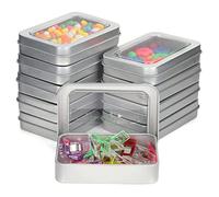 Kurtzy Small Metal Tins with Lids (10 Pack) - Empty Survival & Craft Containers - Non-Hinged Storage Boxes for Keys, Candy & More