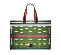kurue American Football Field and Ball 10.6 * 15 Inch Handheld Bag 2 Zipper Pockets Generous Capacity for Files - Ideal for dy and TravelWork,Stu