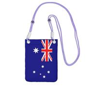 kurue Australian flag Print Small Crossbody Shoulder Bag, Cell Phone Bag Wallet Purses with Adjustable Strap for Women, Purple, One Size