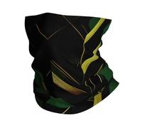 kurue black green and gold geometric Multi-Functional Sports Neck Gaiter - Ice Cooling, Face Mask & More | Essential Summer Accessory
