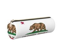 kurue California state flag Case Leather Pen Bag Slim Pencil Pouch Lovely Stationery Bag Portable Cosmetic Bag Zipper Organizer Bag