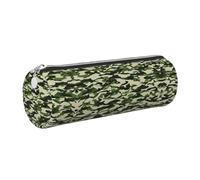 kurue Camo Green Case Leather Pen Bag Slim Pencil Pouch Lovely Stationery Bag Portable Cosmetic Bag Zipper Organizer Bag
