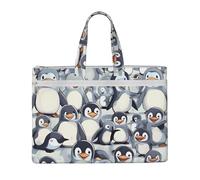 kurue Cute Baby Penguins Sketch 10.6 * 15 Inch Handheld Bag 2 Zipper Pockets Generous Capacity for Files - Ideal for dy and TravelWork,Stu
