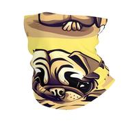 kurue Funny Cartoon Pug Puppy Dog Multi-Functional Sports Neck Gaiter - Ice Cooling, Face Mask & More | Essential Summer Accessory