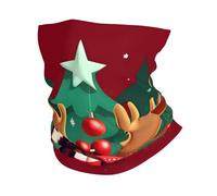 kurue Funny Christmas Moose Multi-Functional Sports Neck Gaiter - Ice Cooling, Face Mask & More | Essential Summer Accessory
