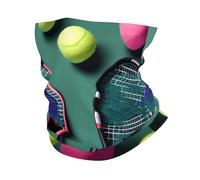 kurue Funny Tennis Racquets and Tennis Balls Multi-Functional Sports Neck Gaiter - Ice Cooling, Face Mask & More | Essential Summer Accessory
