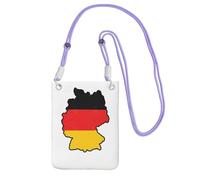 kurue German Flag Map Print Small Crossbody Shoulder Bag, Cell Phone Bag Wallet Purses with Adjustable Strap for Women, Purple, One Size