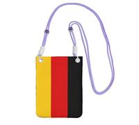 kurue German flag Print Small Crossbody Shoulder Bag, Cell Phone Bag Wallet Purses with Adjustable Strap for Women, Purple, One Size