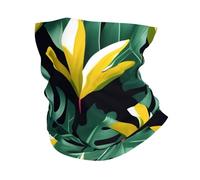 kurue Hawaiian Tropical Leaves Flower Multi-Functional Sports Neck Gaiter - Ice Cooling, Face Mask & More | Essential Summer Accessory
