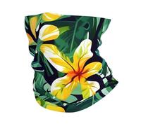 kurue Hawaiian Tropical Leaves Flowers Multi-Functional Sports Neck Gaiter - Ice Cooling, Face Mask & More | Essential Summer Accessory