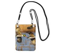 kurue Hunting Fly Wild Print Small Crossbody Shoulder Bag, Cell Phone Bag Wallet Purses with Adjustable Strap for Women, Black, One Size