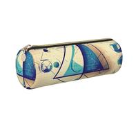 kurue Math Geometry Geek Calculus Case Leather Pen Bag Slim Pencil Pouch Lovely Stationery Bag Portable Cosmetic Bag Zipper Organizer Bag