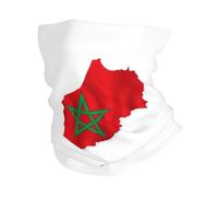 kurue Morocco Flag Map Multi-Functional Sports Neck Gaiter - Ice Cooling, Face Mask & More | Essential Summer Accessory
