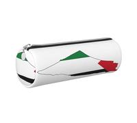 kurue Palestine Flag Map Case Leather Pen Bag Slim Pencil Pouch Lovely Stationery Bag Portable Cosmetic Bag Zipper Organizer Bag