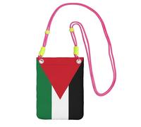 kurue palestine flag1 Print Small Crossbody Shoulder Bag, Cell Phone Bag Wallet Purses with Adjustable Strap for Women, Fuchusia, One Size