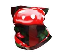 kurue Red Mushrooms Multi-Functional Sports Neck Gaiter - Ice Cooling, Face Mask & More | Essential Summer Accessory