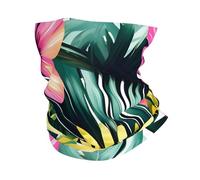 kurue Tropical Summer Hawaiian Flower Palm Leaves Multi-Functional Sports Neck Gaiter - Ice Cooling, Face Mask & More | Essential Summer Accessory