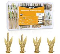 KURUI 110Pcs Self Drilling Drywall Anchors with Screws Kit, Metal & Heavy Duty Grip Anchors for Wall, Sheetrock, Assorted Sizes for Picture Frames, Shelves & Home Decor