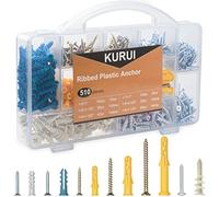 KURUI 510Pcs Wall Hanging Kit with Anchors and Screws, Picture Hanging Kit for Wall Decor Art, Frame, Canvas, Dry Wall Anchors Assortment Kit for Sheetrock Concrete Brick, 6 Sizes Picture Hangers